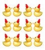 Yellow Plastic Chick Duck Garden Figurines, Set of 12