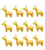 Yellow Plastic Deer Set Of 12 Garden Figurine
