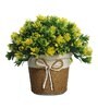 Yellow Plastic Yellow Leaves Artificial Plant with Pot