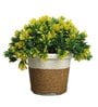 Yellow Plastic Yellow Leaves Artificial Plant with Pot