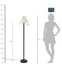 Centaur White Fabric Shade Club Floor Lamp With Metal Base