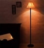 Centaur White Fabric Shade Club Floor Lamp With Metal Base