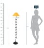 Yellow Fabric Shade Floor Lamp with Black Base