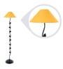 Yellow Fabric Shade Floor Lamp with Black Base