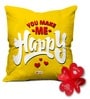 Yellow Poly Cotton Quotes 12x12 inches 1 Cushion Cover With filler