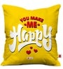 Yellow Poly Cotton Quotes 12x12 inches 1 Cushion Cover With filler