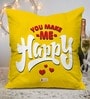 Yellow Poly Cotton Quotes 12x12 inches 1 Cushion Cover With filler