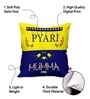 Yellow Poly Cotton Gift for Mother 12x12 inches 1 Cushion Cover with Filler and Free Greeting Card