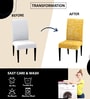 Yellow Polycotton Abstract 14x18 Inches Chair Covers (Pack of 6)