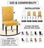 Yellow Polycotton Abstract 14x18 Inches Chair Covers (Pack of 6)