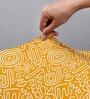 Yellow Polycotton Abstract 14x18 Inches Chair Covers (Pack of 6)