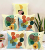 Yellow Polycotton Abstract 16x16 inches Cushion Covers (Pack of 5)