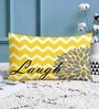 Yellow Polycotton Floral 12x18 inches Cushion Covers (Pack of 2)