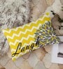 Yellow Polycotton Floral 12x18 inches Cushion Covers (Pack of 2)