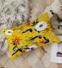 Yellow Polycotton Floral 12x18 inches Cushion Covers (Pack of 2)