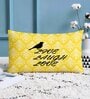 Yellow Polycotton Floral 12x18 inches Cushion Covers (Pack of 2)