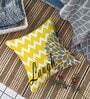 Yellow Polycotton Floral 16x16 inches Cushion Covers (Pack of 5)