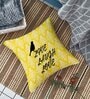 Yellow Polycotton Floral 16x16 inches Cushion Covers (Pack of 5)