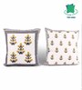 Yellow Polycotton Floral 24x24 inches Cushion Covers (Pack of 2)