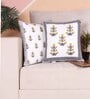 Yellow Polycotton Floral 24x24 inches Cushion Covers (Pack of 2)