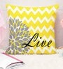 Yellow Polycotton Floral 24x24 inches Cushion Covers (Pack of 2)