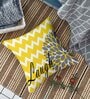 Yellow Polycotton Floral 24x24 inches Cushion Covers (Pack of 2)
