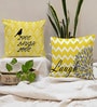 Yellow Polycotton Floral 24x24 inches Cushion Covers (Pack of 2)