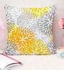 Yellow Polycotton Floral 24x24 inches Cushion Covers (Pack of 2)