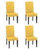 Yellow Polycotton Printed 14x18 Inches Chair Covers  (4 pieces)