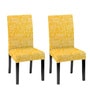 Yellow Polycotton Printed 14x18 Inches Chair Covers  (2 pieces)