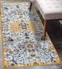 Yellow Polyester 24 x 60 Inches Machine Made Floor Runner