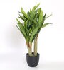 Polyester Yellow Dracaena With Pot Artificial Plants