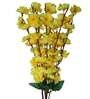 Yellow Polyester Artificial Peach Blossom Flower Bunch  Without Pot