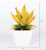 Yellow Polyester Artificial Succulent Bonsai with Ceramic Pot