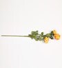 Yellow Polyester Fabric Decorative Artificial Ranunculus Flowers Set of 2