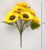 Yellow Polyester Fabric Decorative Artificial Sunflower Bunch