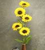 Yellow Polyester Fabric Stunning Artificial Sunflower