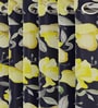 Yellow Polyester Floral 5ft Room Darkening Eyelet Window Curtains (2 Pc)