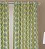 Yellow Floral Polyester 5 Ft Blackout Eyelet Window Curtains (Set of 2)
