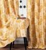 Yellow Floral Polyester 8 Ft Blackout Eyelet Door Curtains (Set of 2)