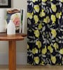 Yellow Polyester Floral 9ft Room Darkening Eyelet Long Door Curtains (2 Pc)