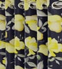 Yellow Polyester Floral 9ft Room Darkening Eyelet Long Door Curtains (2 Pc)