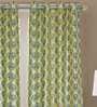 Yellow Floral Polyester 9 Ft Blackout Eyelet Door Curtains (Set of 2)