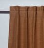 Brown Polyester Solid 7Ft Blackout Loop Top 1 Pc Door Curtain