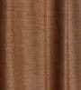 Brown Polyester Solid 7Ft Blackout Loop Top 1 Pc Door Curtain
