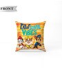 Yellow Polyester Paw 16x16 inches Reversible Kids Cushion (1 Pc)