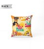 Yellow Polyester Paw 16x16 inches Reversible Kids Cushion (1 Pc)