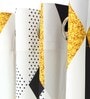 Yellow Geometric Polyester 5 Ft Semisheer Eyelet Window Curtains (Set of 2)