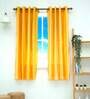 Yellow Solid Polyester 5 Ft Blackout Eyelet Window Curtain