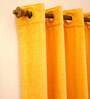 Yellow Solid Polyester 5 Ft Blackout Eyelet Window Curtain